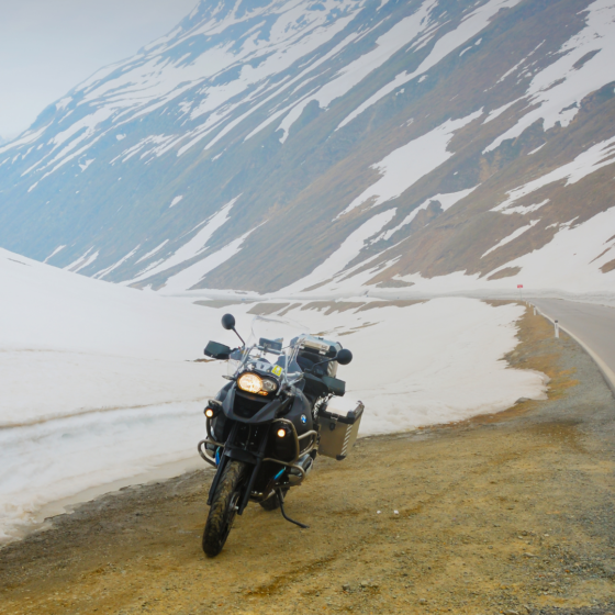 motorcycle ready for winter riding
